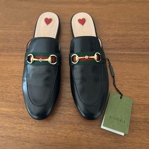 Black Gucci Princetown leather mule loafer